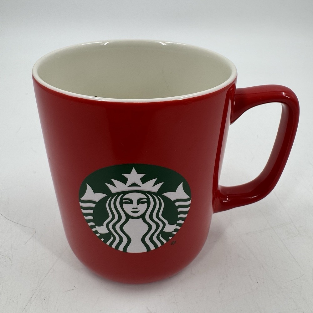 Starbucks 2020 Red Ceramic Coffee Mug Cup Classic Mermaid Green Logo 12 oz.